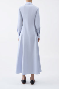 Eugene Maxi Shirtdress in Light Blue Sea Island Cotton