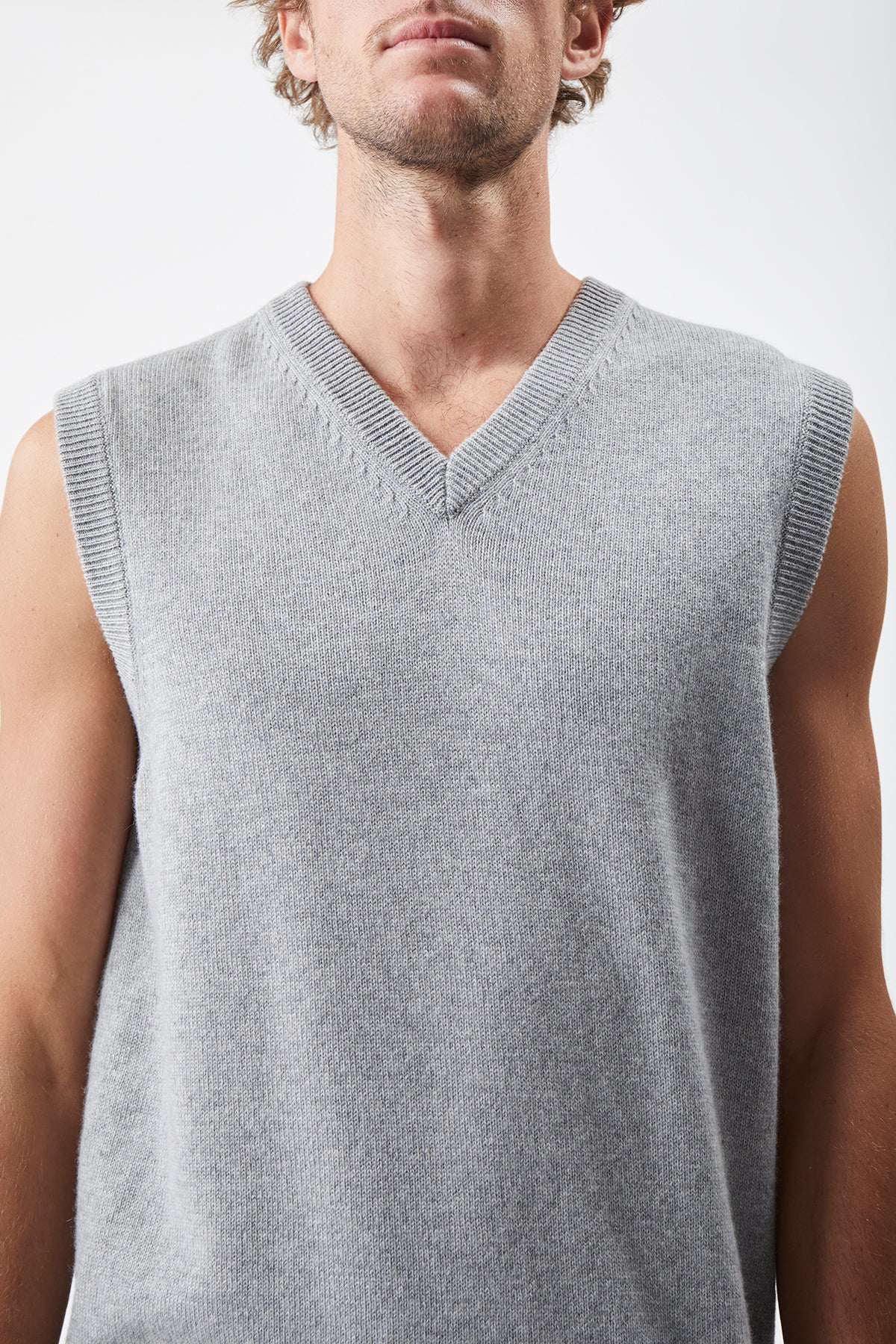 Fielding Knit Vest in Heather Grey Cashmere