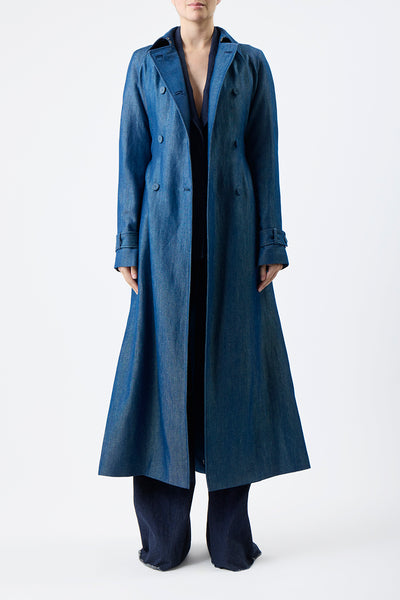 Braden Trench Coat in Deep Blue Wool Linen – Gabriela Hearst
