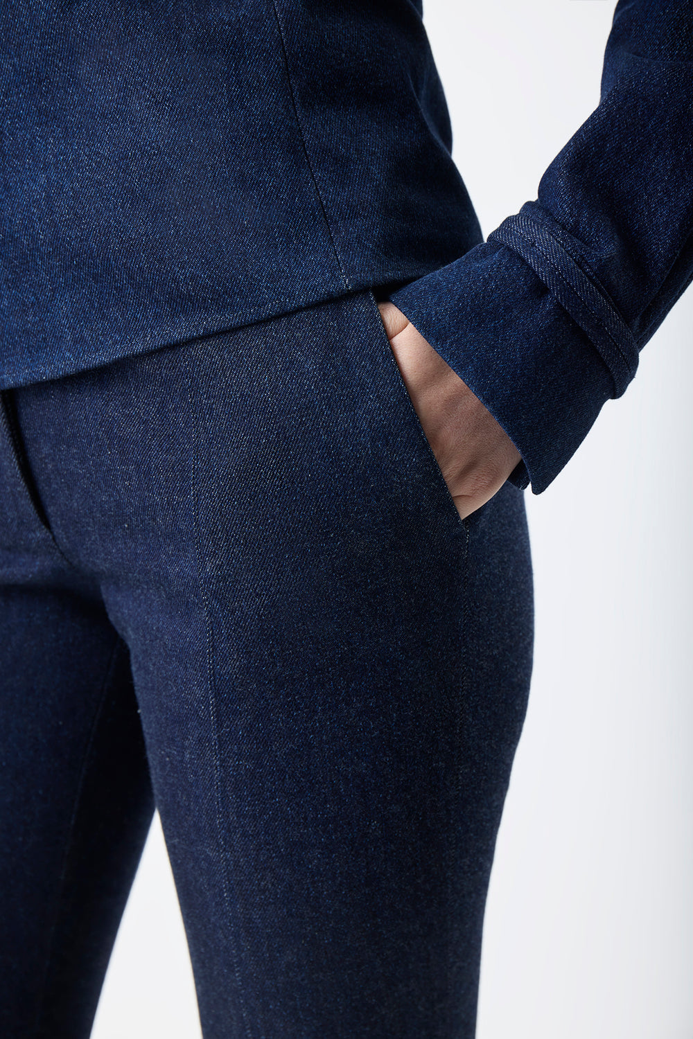 オーガニック生デニムのラインパンツ