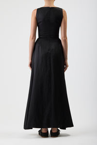 Sven Dress in Black Silk Linen