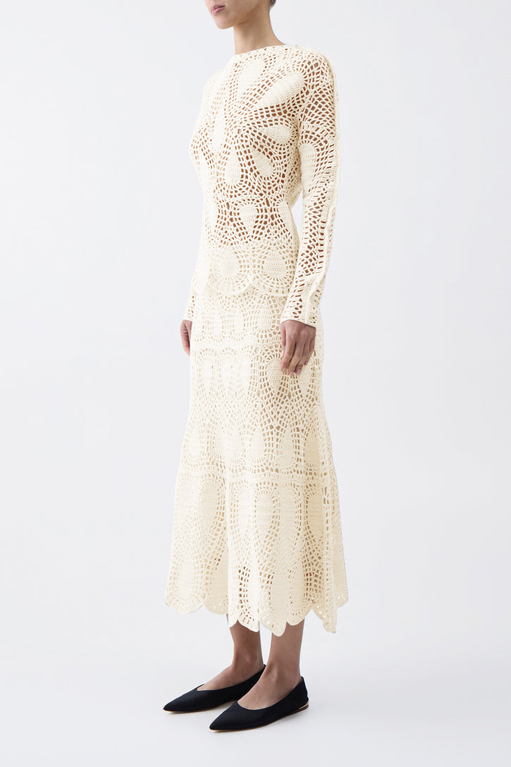 Capps Crochet Top in Ivory Wool Cashmere