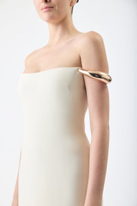 アイボリーウールシルクキャディのアニカマキシドレス