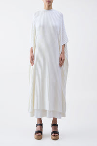 Taos Knit Poncho in Ivory Merino Wool Cashmere