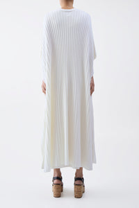 Taos Knit Poncho in Ivory Merino Wool Cashmere