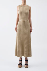 Meier Knit Dress in Hay Merino Wool Cashmere