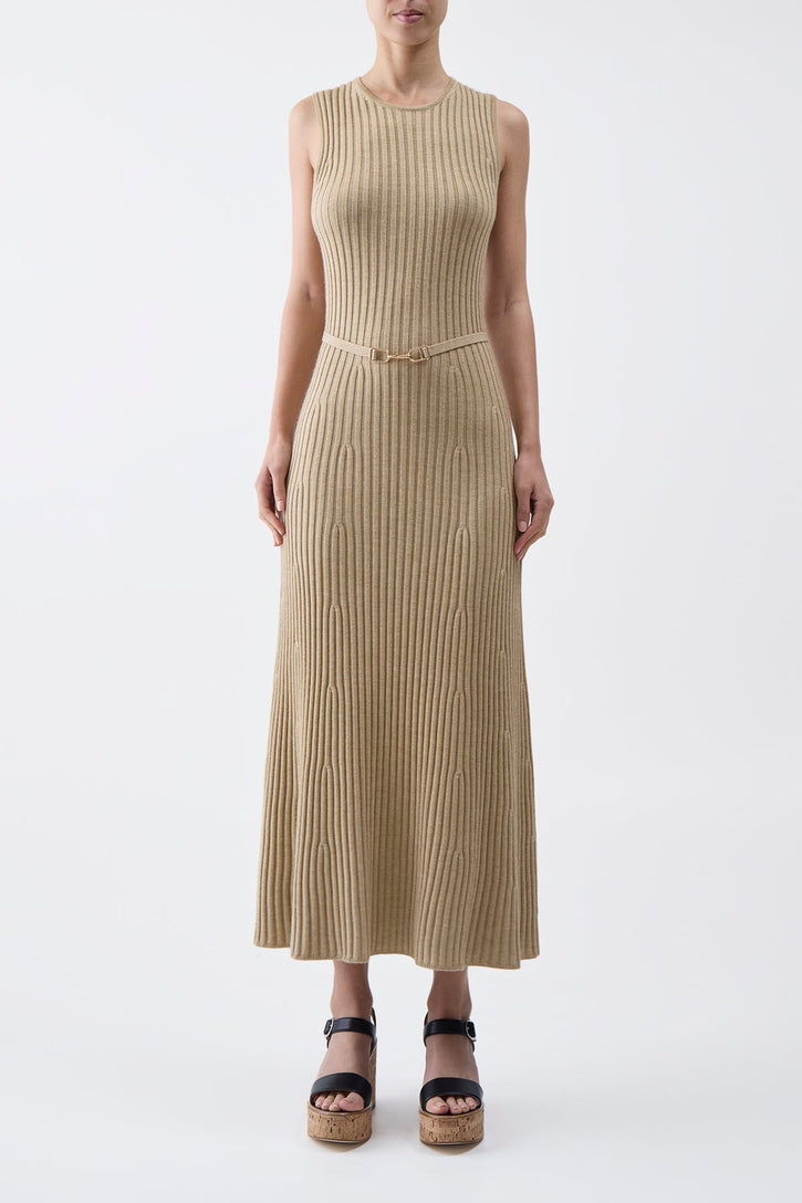 Meier Knit Dress in Hay Merino Wool Cashmere