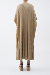 Taos Knit Poncho in Hay Merino Wool Cashmere