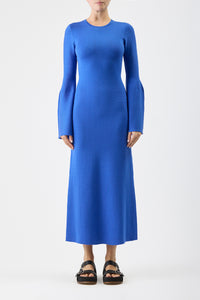 Palanco Knit Dress in Sapphire Cashmere Merino Wool