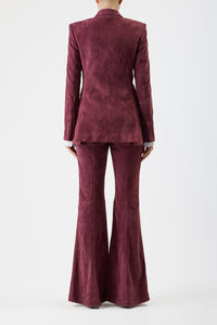 Rhein Pant in Deep Bordeaux Suede