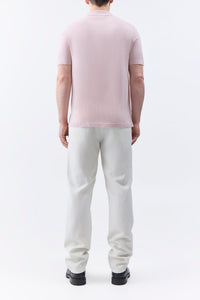 Stendhal Knit Short Sleeve Polo in Blush Cashmere
