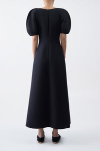 Niahm Dress in Black Wool Silk Cady (Copy)