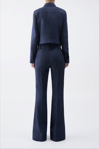 Rhein Pant in Navy Linen Virgin Wool