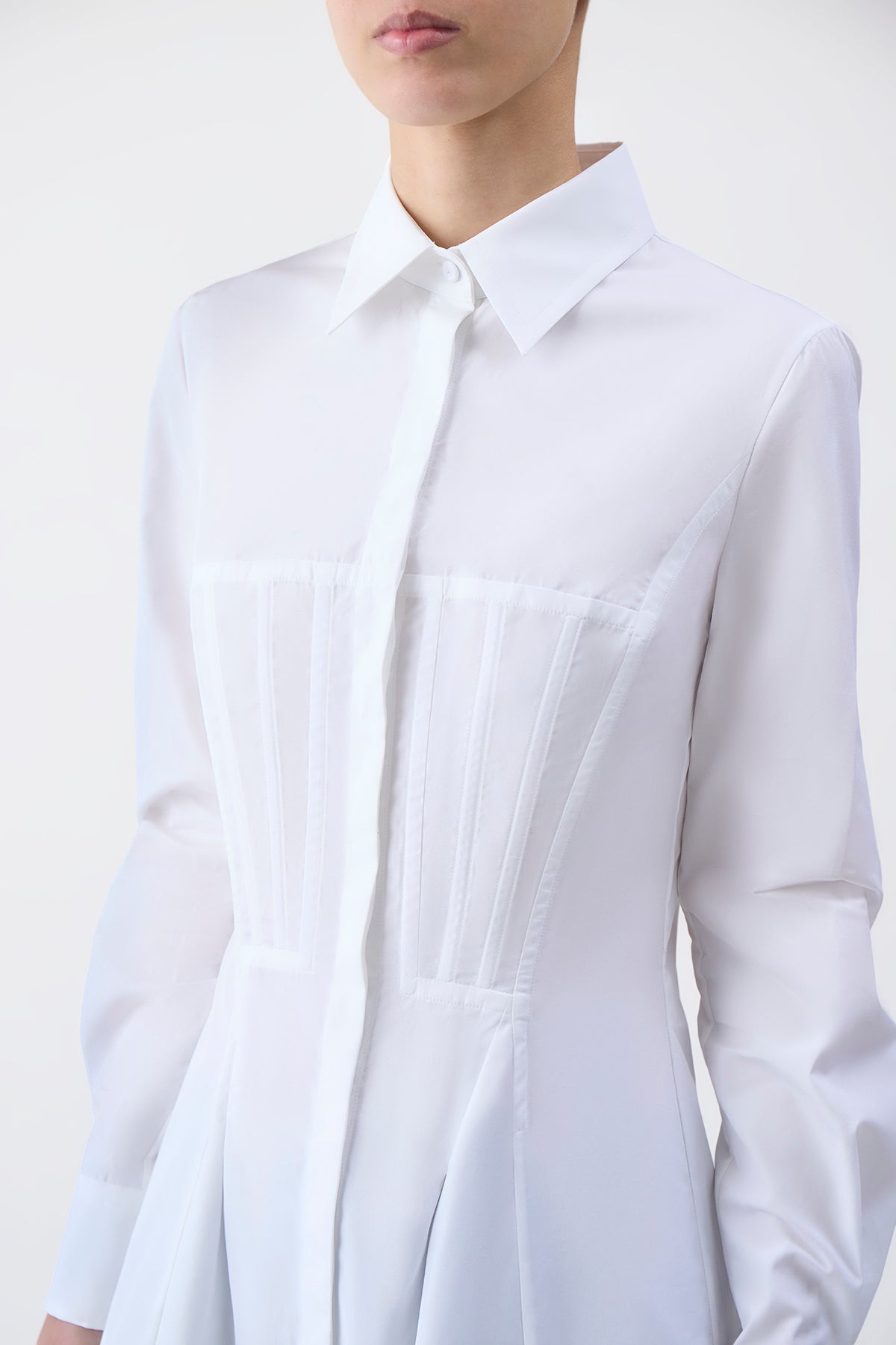 Garcia Top in White Sea Island Cotton Poplin