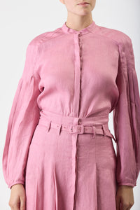 Laetitia Blouse in Rose Quartz Linen