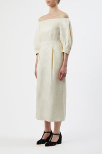 Majano Dress in Ivory Hemp Cotton