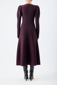 Hannah Knit Maxi Dress in Deep Bordeaux Merino Wool Cashmere