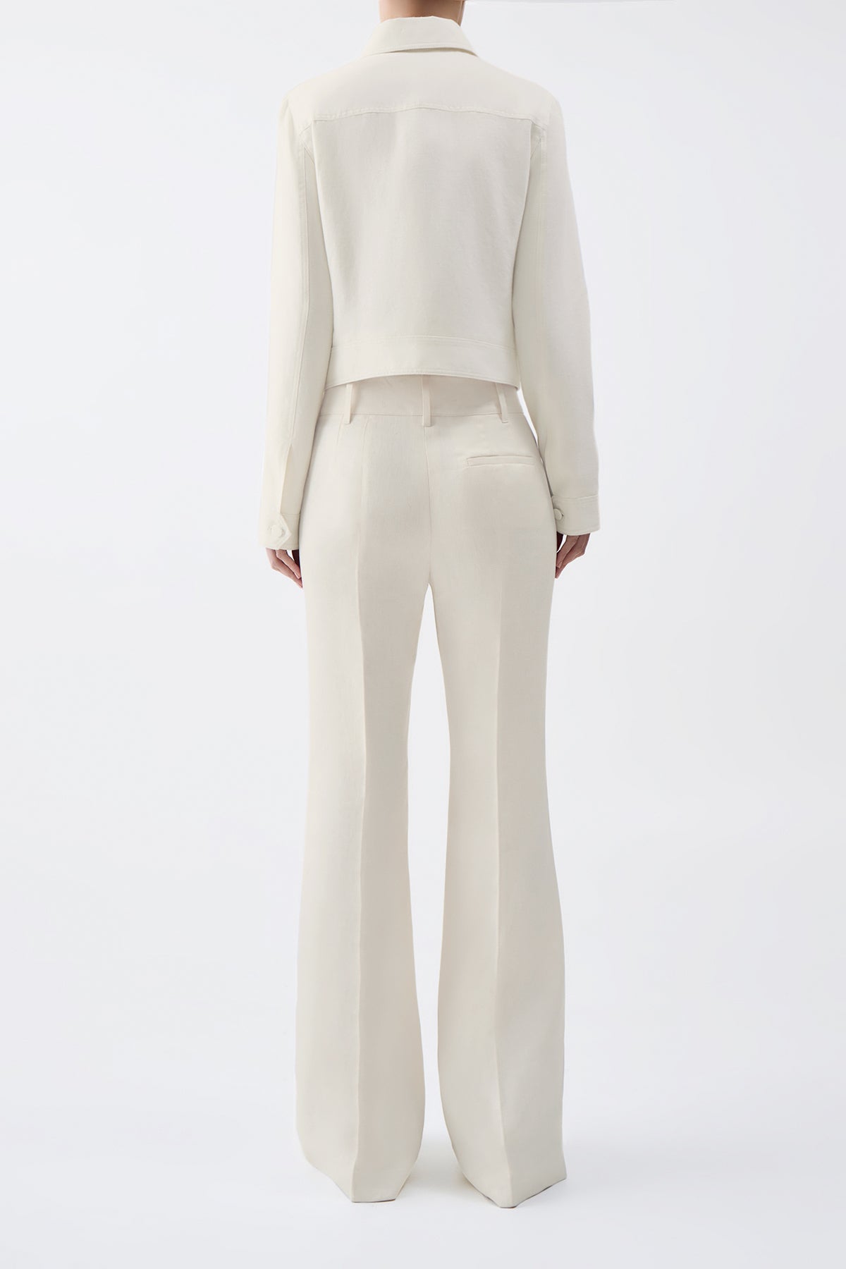 Thereza Jacket in Ivory Linen Virgin Wool