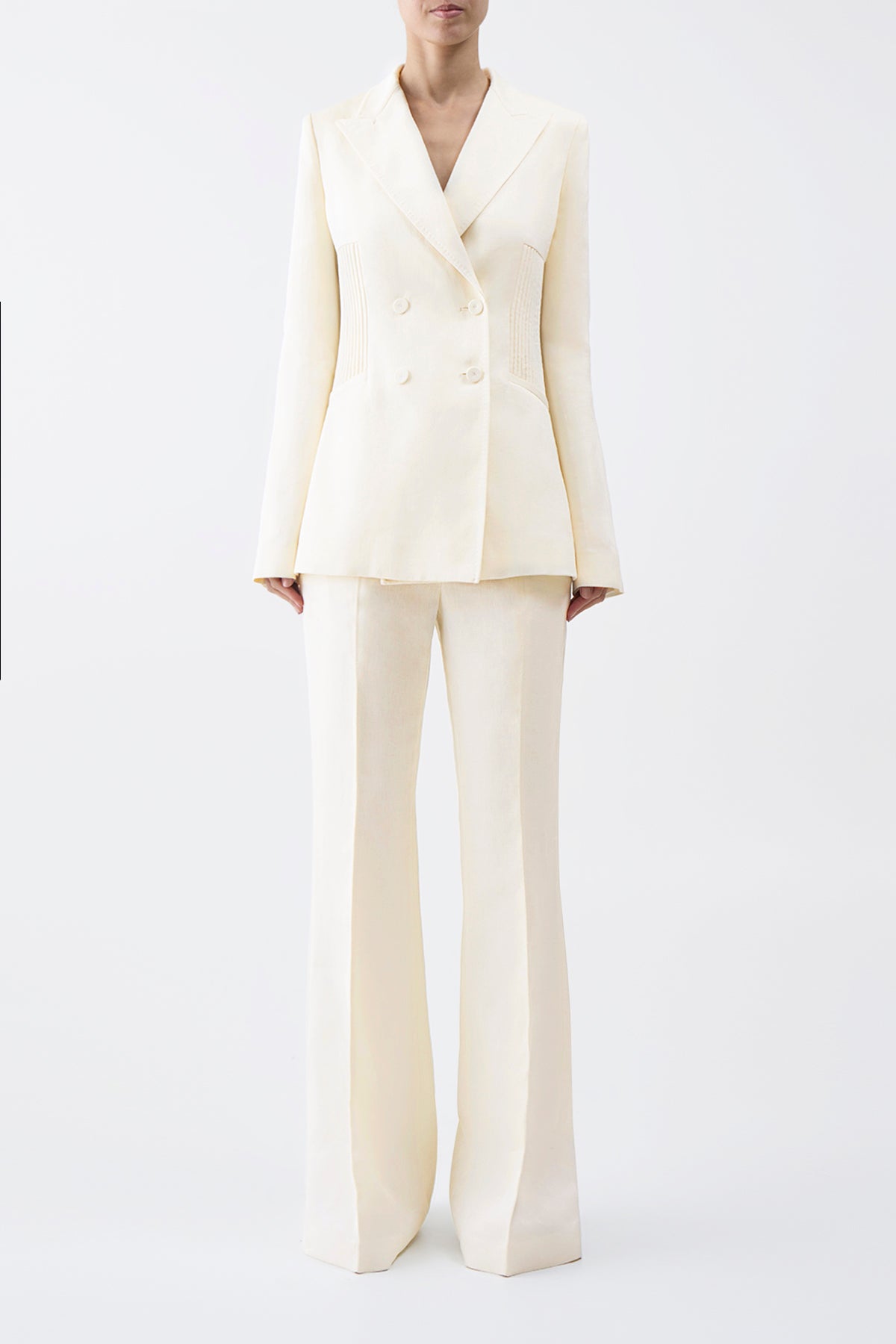 Rhein Pant in Ivory Textured Linen