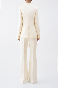 Brett Blazer in Ivory Textured Linen