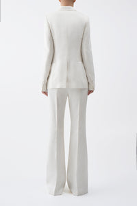 Brett Blazer in Ivory Textured Linen