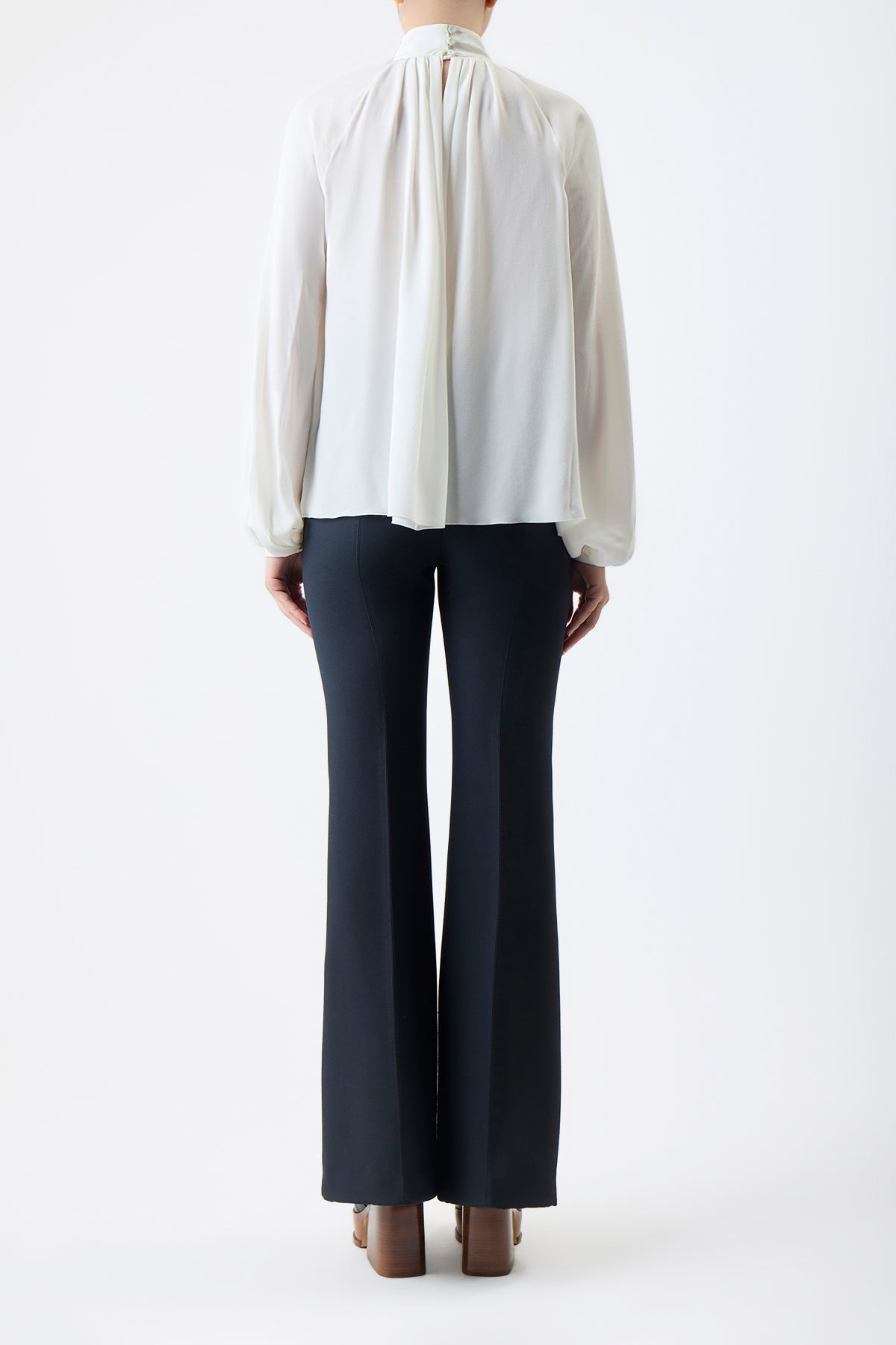 Kiian Pleated Top in Ivory Silk