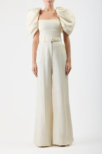 アイボリーテクスチャードリネンのCeriトップ