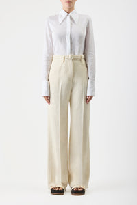 Albruna Shirt in White Aloe Linen