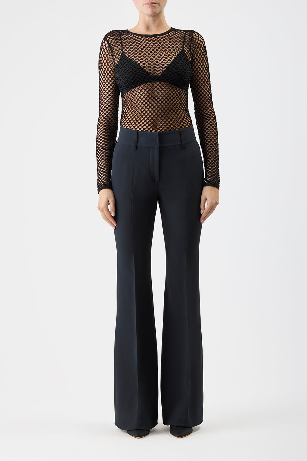 Troth ニットトップ ブラック メリノウール