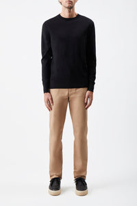 Palco Knit Crewneck in Black Merino Wool