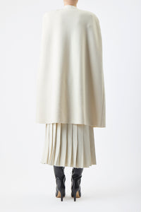 Eoin Knit Poncho in Ivory Wool
