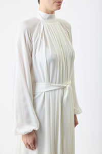 Cedric Dress in Ivory Silk Georgette
