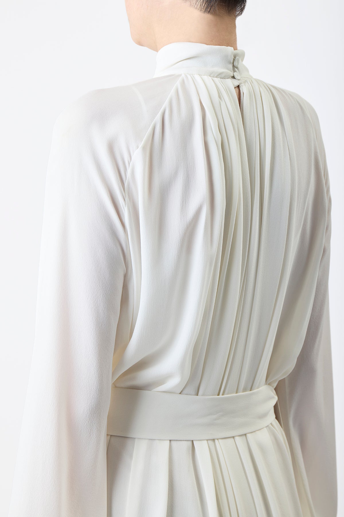 Cedric Dress in Ivory Silk Georgette
