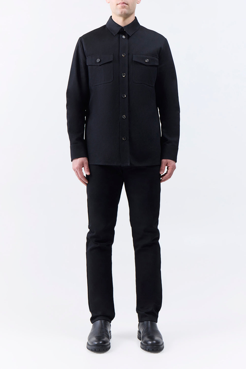 Everly Overshirt in Black Organic Cotton Denim