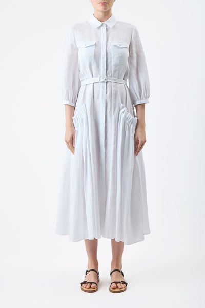 Woodward linen shirt dress in beige - Gabriela Hearst