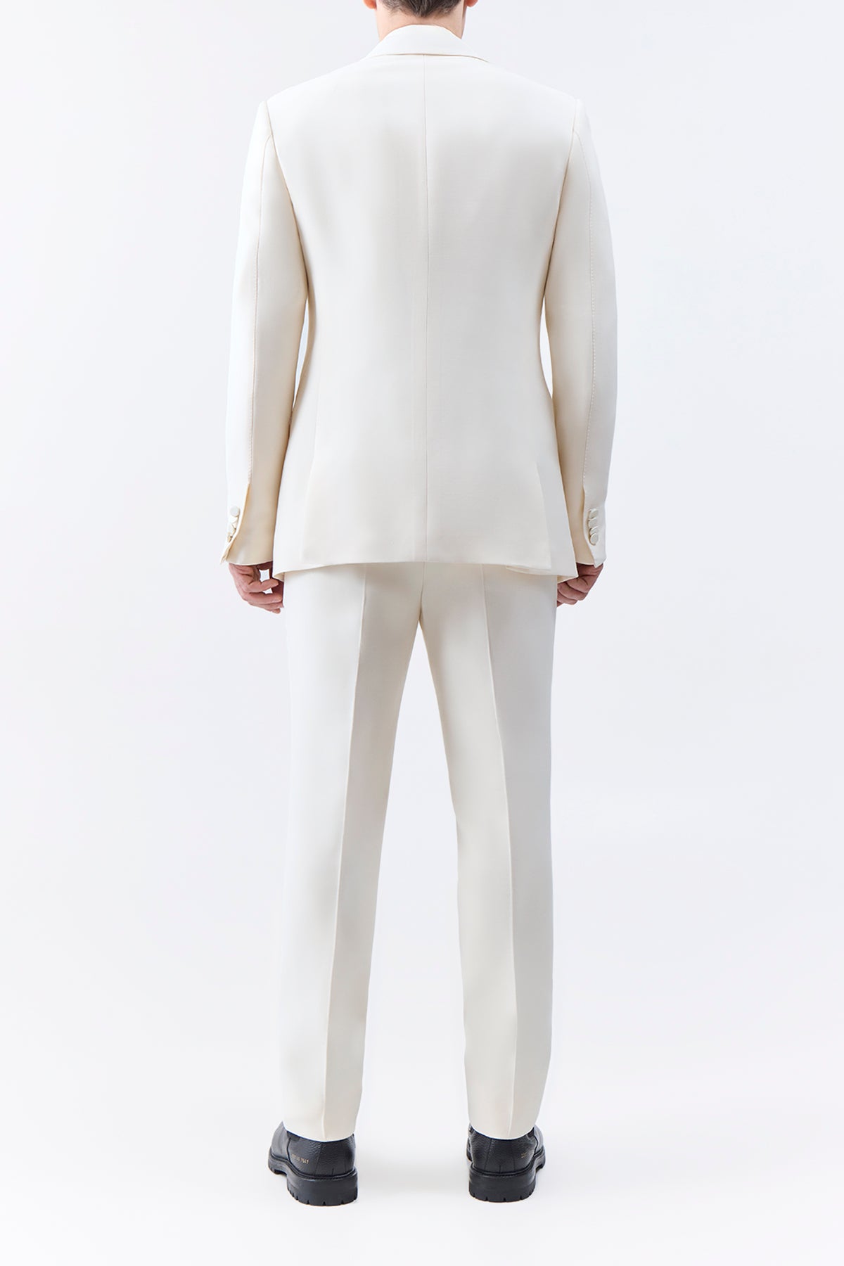 Nicolson Jacket in Ivory Silk Wool Cady