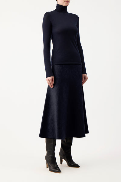 GABRIELA HEARST ボトルネックニット ネイビー S カシミヤ GABRIELA HEARST ボトルネックニット ネイビー S カシミヤ