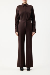 Etlin Shirt in Chocolate Superfine Wool