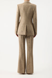 Delmas Blazer in Oatmeal Multi Cashmere Virgin Wool