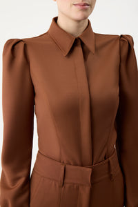 Talbot Shirt in Cognac Sportswear Wool