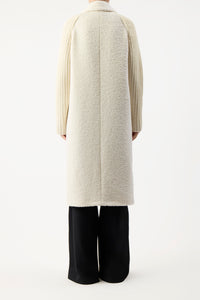 Charles Coat in Ivory Cashmere Boucle