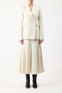 Stephanie Blazer in Ivory Winter Silk