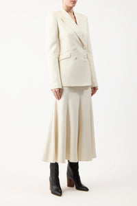 Stephanie Blazer in Ivory Winter Silk