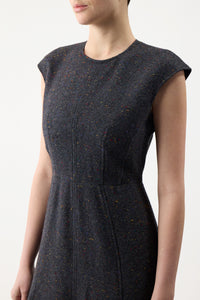 Crowther Dress in Slate Multi Cashmere Virgin Wool