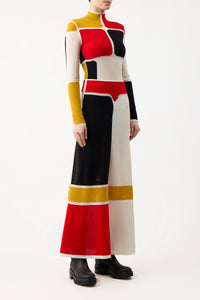 Sammy Skirt Color Block in Cashmere Wool