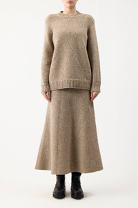 Eden Knit Maxi Skirt in Oatmeal Multi Cashmere