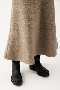 Eden Knit Skirt in Oatmeal Multi Aran Cashmere