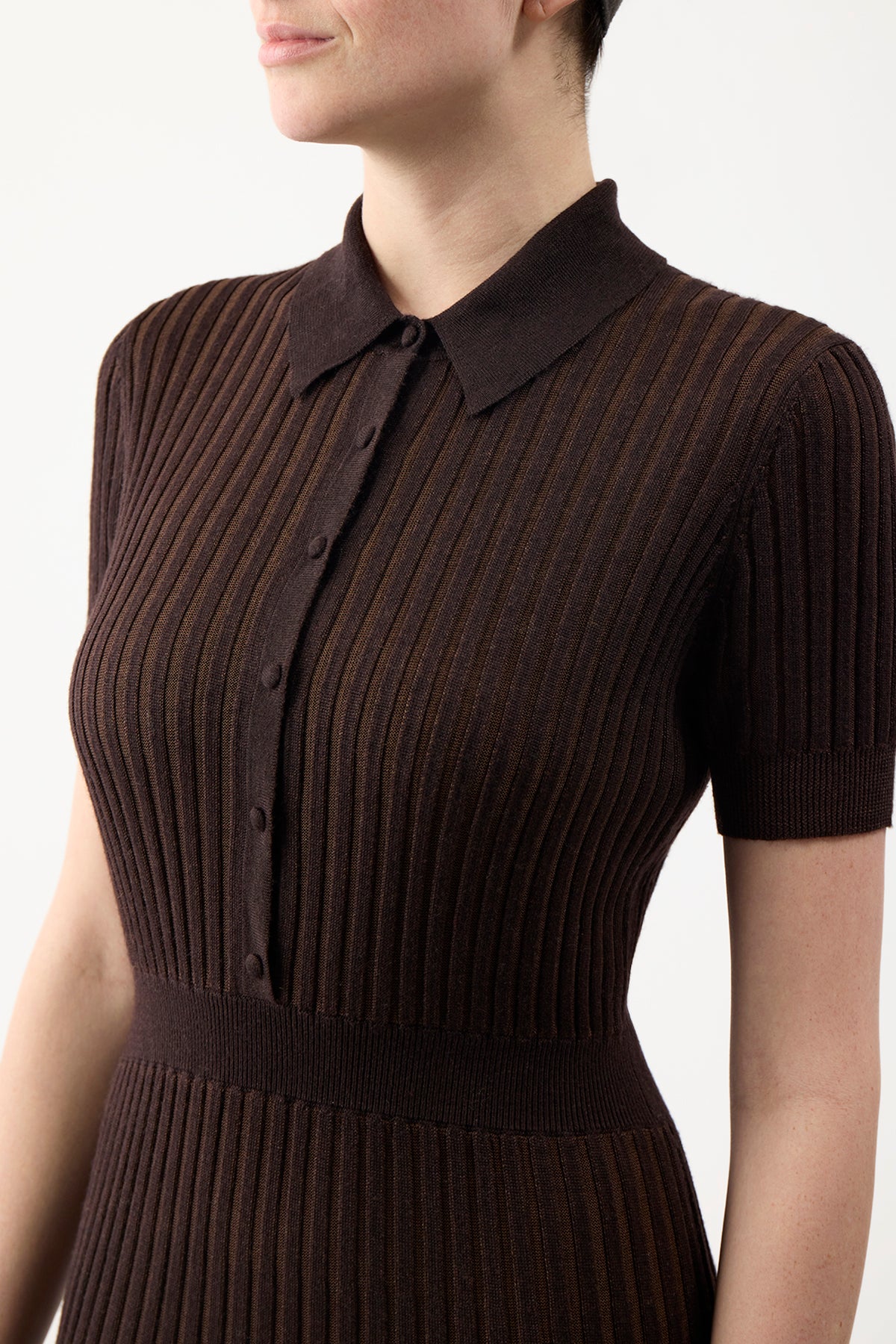 Amor Knit Dress in Chocolate Cashmere Silk