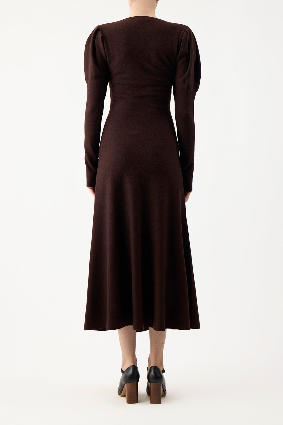 Hannah Knit Maxi Dress in Chocolate Merino Wool Cashmere