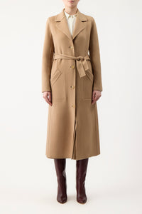 William Coat in Camel Double-Face Recycled Cashmere